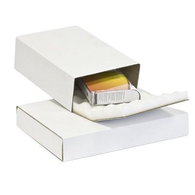 Shell & Slide Foam Lined White Boxes