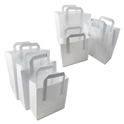 White Kraft Paper SOS Carrier Bags